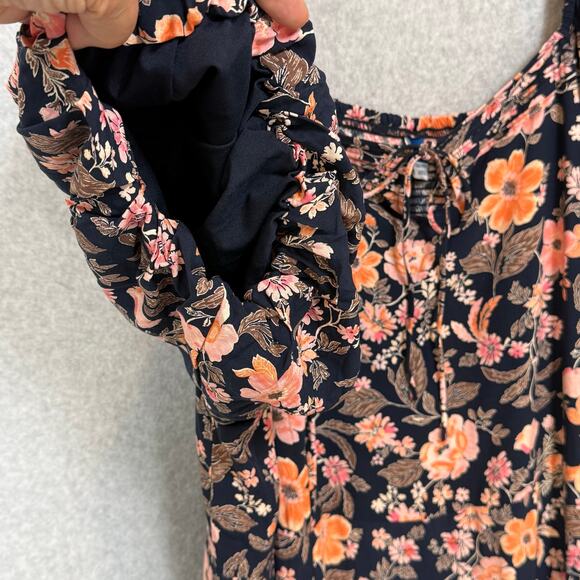 Old Navy Peasant Dress Size 4X Plus Puff Sleeve Cottagecore Floral Boho Prairie - Picture 7 of 16